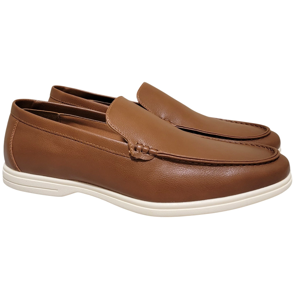 Alfani Men Slip On Moc Toe Loafers Porter Size US 7M Brown Faux Leather